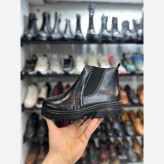 نیم بوت بغل کش چرم صنعتی زنانه سایز 37 تا 40 زیره پیو