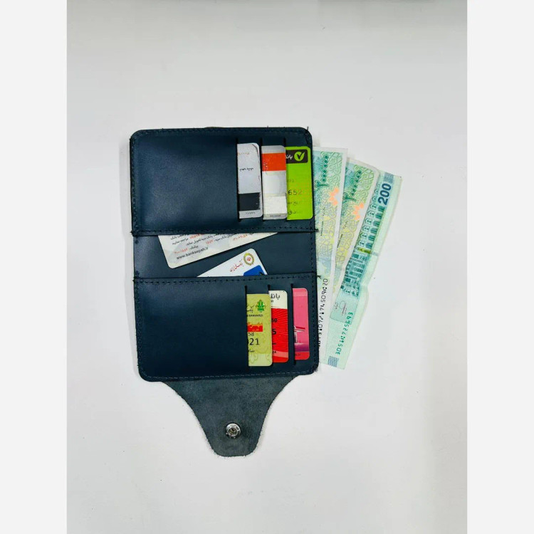 کیف پول و جاکارتی چرم طبیعی آکاردئونی دور زیپ رنگ بندی متنوع