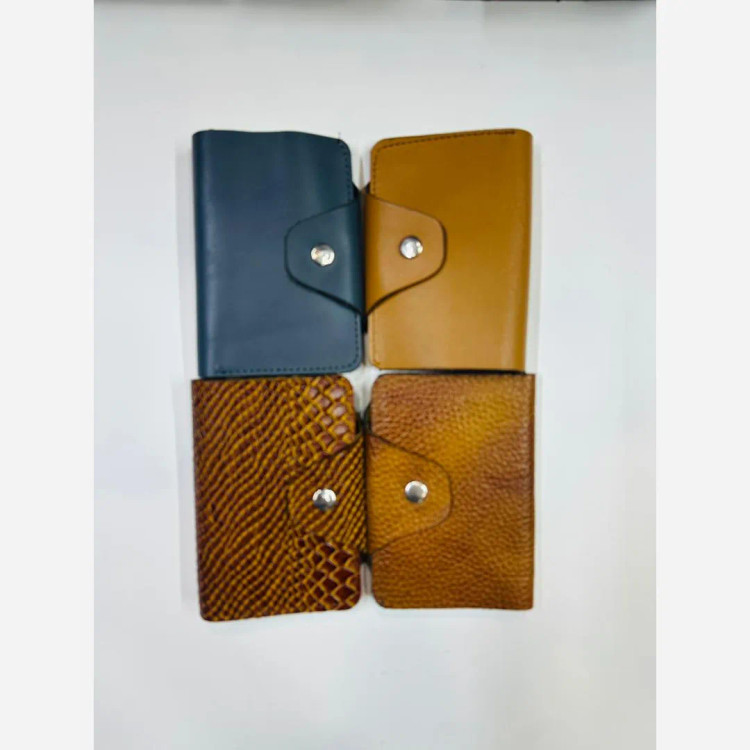 کیف پول و جاکارتی چرم طبیعی آکاردئونی دور زیپ رنگ بندی متنوع