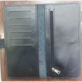 ست سه تیکه چرم طبیعی مردانه کمربند کیف کتی جاکارتی با جعبه چوبی