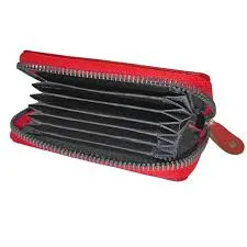 جاکارتی آکاردئونی چرم طبیعی دور زیپ رنگبندی متنوع