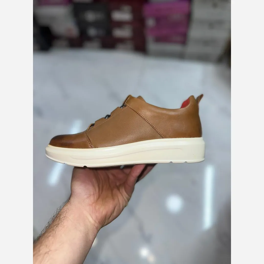 ونس تمام چرم گاوی عسلی پاشنه 5 سانتی سایز 37 حراج تک سایز