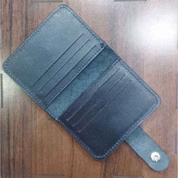 ست سه تیکه چرم طبیعی مردانه کمربند کیف کتی جاکارتی با جعبه چوبی