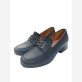 کفش پاشنه دار تمام چرم زنانه مدل سفیر مشکی عسلی سایز 37 تا 40