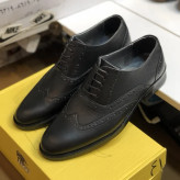 کفش چرم مردانه هشتگرد مشکی زیره pvc