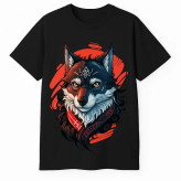 تیشرت آستین کوتاه مردانه پاد آفرین مدل گرگ طرح دار یقه گرد اسپرت روزمره