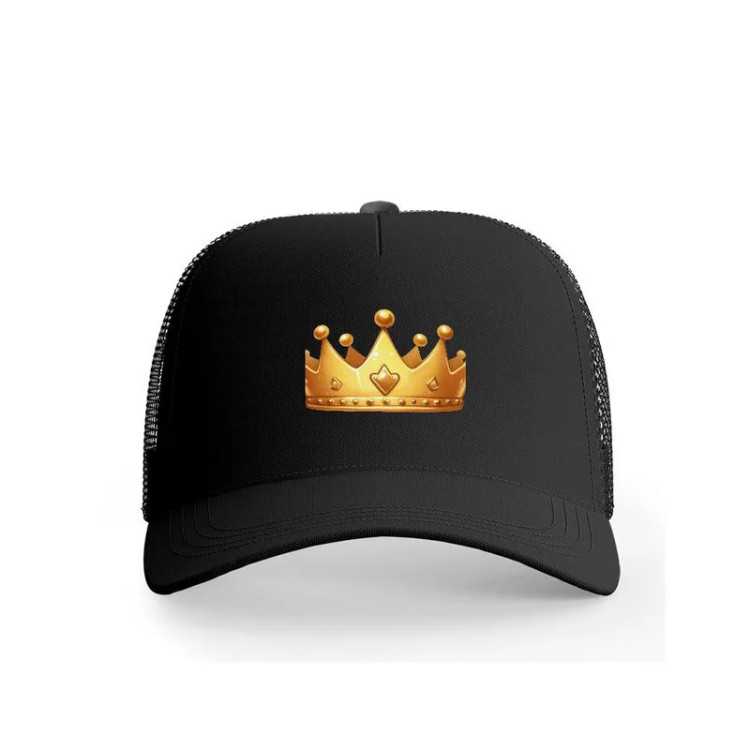 کلاه کپ پاد آفرین مدل تاج پادشاهی طرح هندسی جنس کتان مناسب اسپرت روزمره مهمانی