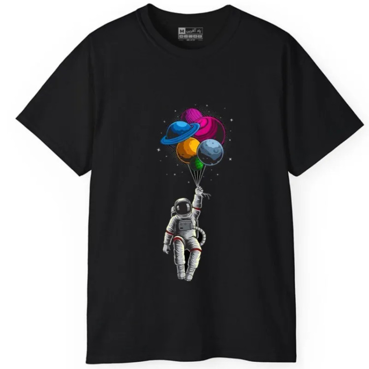 تی شرت آستین کوتاه مردانه پاد آفرین مدل فضانورد کهکشان کد297 جنس نخ پلی استر
