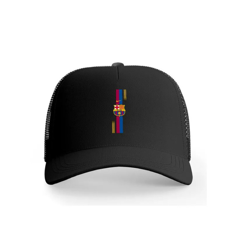 کلاه کپ پاد آفرین مدل فوتبالی بارسلونا کد 267 جنس کتان مناسب اسپرت و روزمره