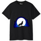 تی شرت آستین کوتاه مردانه پاد آفرین مدل گرگ و ماه