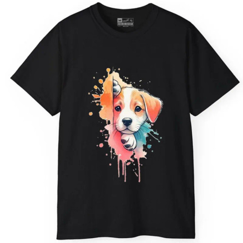 تیشرت آستین کوتاه مردانه پاد آفرین مدل حیوانات سگ کد 1897 طرح چاپ مقاوم