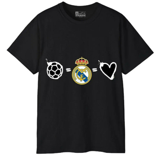 تیشرت آستین کوتاه مردانه پاد آفرین مدل فوتبالی رئال مادرید کد 426 جنس نخ و پلی استر