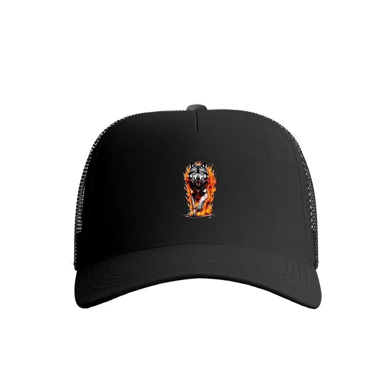 کلاه کپ پاد آفرین مدل گرگ جنس کتان مناسب اسپرت و روزمره