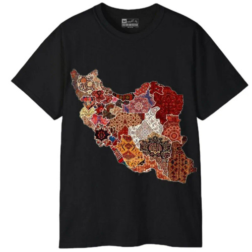 تی شرت آستین کوتاه مردانه پاد آفرین مدل نقشه ایران کد 37 جنس نخ پلی استر طرح مقاوم