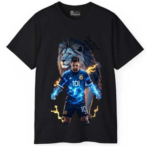 تیشرت مردانه آستین کوتاه پاد آفرین مدل لیونل مسی طرح چاپ کد459