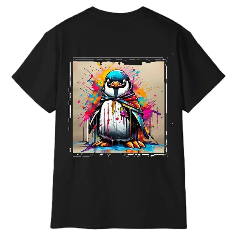 تیشرت آستین کوتاه مردانه پاد آفرین مدل پنگوئن طرح چاپ کد 1759