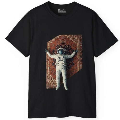 تیشرت آستین کوتاه مردانه پاد آفرین مدل فضانورد طرح چاپ فرش ایرانی کد 1564