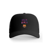 کلاه کپ پاد آفرین مدل فوتبالی بارسلونا کد 36 جنس کتان مناسب اسپرت و روزمره