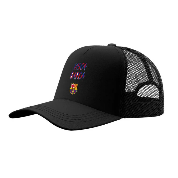 کلاه کپ پاد آفرین مدل فوتبالی بارسلونا کد 36 جنس کتان مناسب اسپرت و روزمره