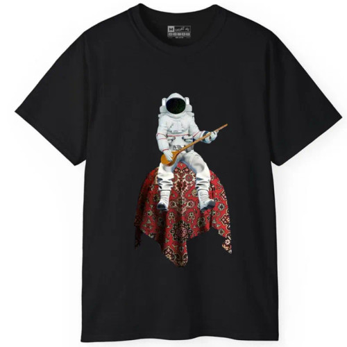 تیشرت آستین کوتاه مردانه پاد آفرین مدل فضانورد فرش ایرانی کد 1592 طرح چاپ