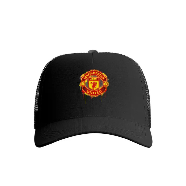 کلاه کپ پاد آفرین مدل فوتبالی منچستر یونایتد طرح تیم ورزشی جنس کتان آفتاب گیر مناسب زنانه مردانه