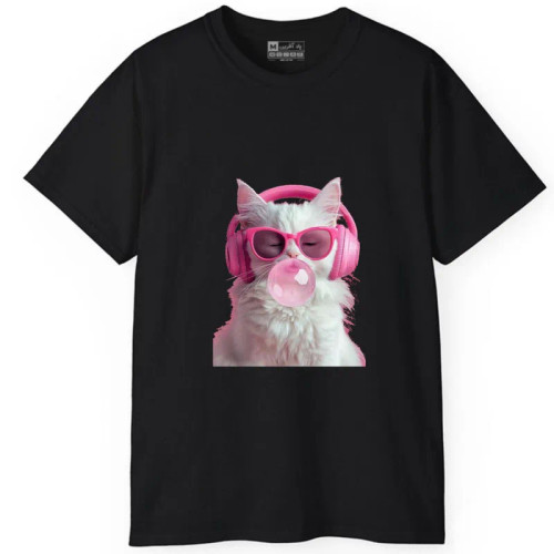 تیشرت آستین کوتاه مردانه پاد آفرین مدل حیوانات گربه کد 1808