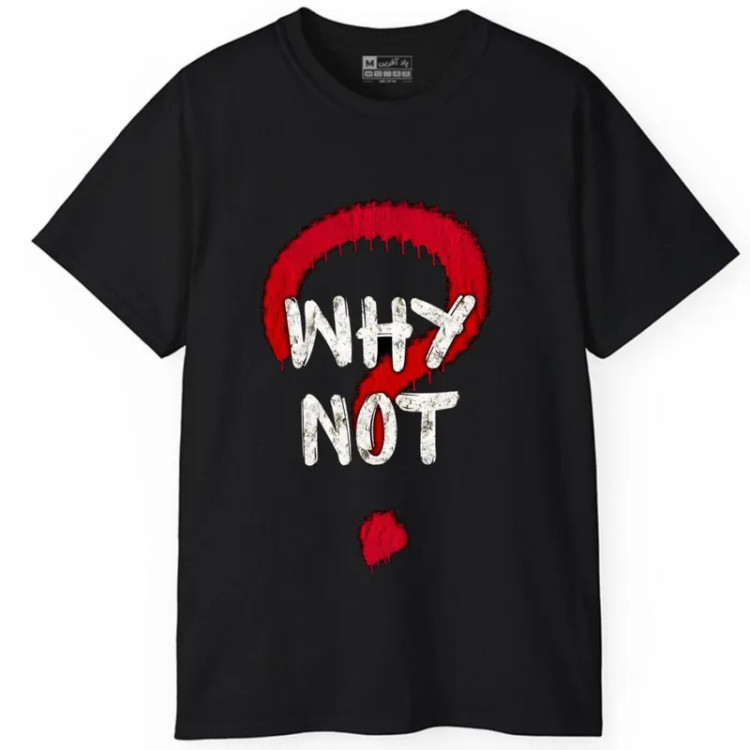 تی شرت آستین کوتاه مردانه پاد آفرین مدل کلمه کد 274 طرح چاپ مقاوم نخ پلی استر