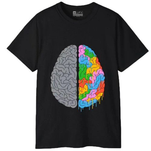 تیشرت آستین کوتاه مردانه طرح روانشناسی مغز کد 531 جنس نخ و پلی استر