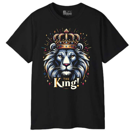 تیشرت آستین کوتاه مردانه پاد آفرین مدل شیر کد 1629 طرح چاپ نخ پلی استر یقه گرد معمولی اسپرت روزمره