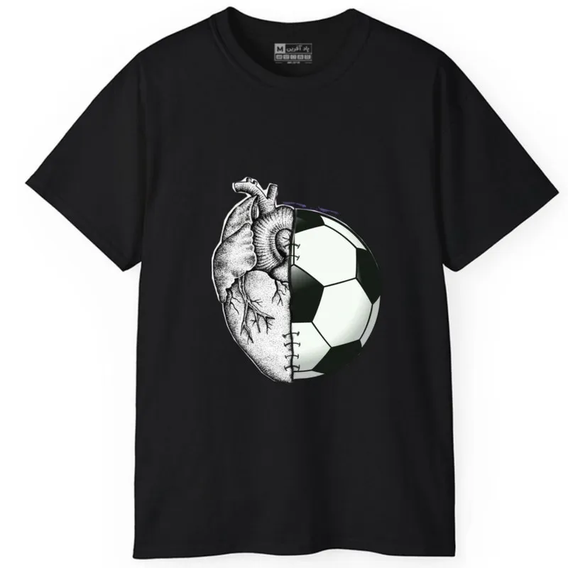 تی شرت آستین کوتاه مردانه مدل قلب عشق توپ فوتبال کد 135