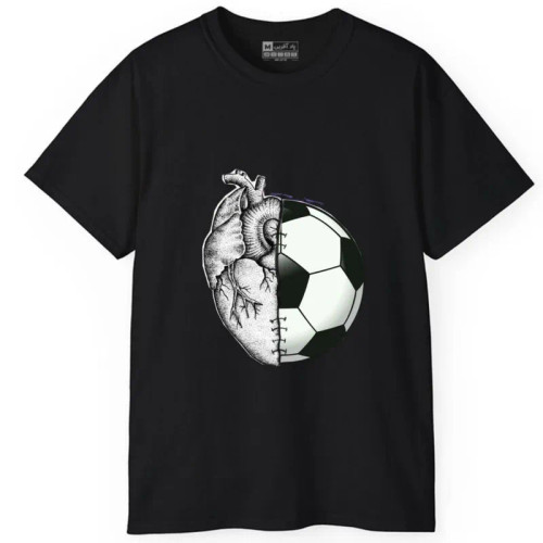 تی شرت آستین کوتاه مردانه مدل قلب عشق توپ فوتبال کد 135