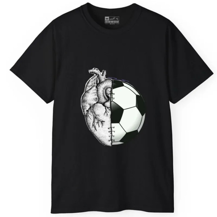 تی شرت آستین کوتاه مردانه مدل قلب عشق توپ فوتبال کد 135