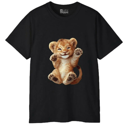 تیشرت آستین کوتاه مردانه طرح حیوانات مدل بچه شیر کد 1848