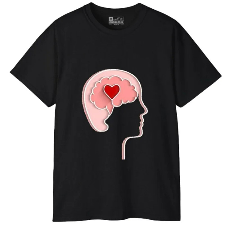 تیشرت آستین کوتاه مردانه پاد آفرین مدل روانشناسی کد 514 طرح چاپ