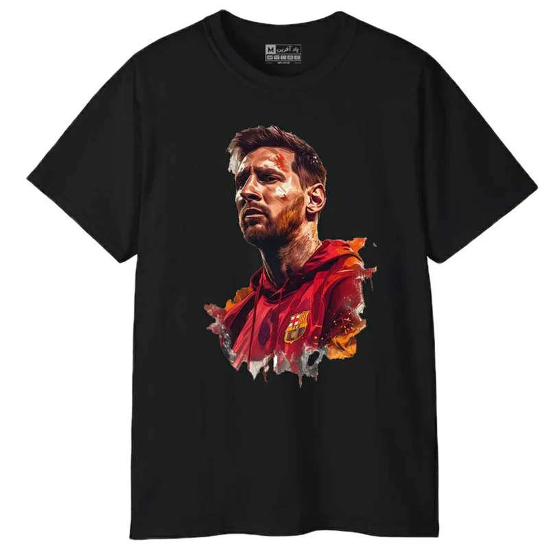 تیشرت آستین کوتاه مردانه پاد آفرین مدل مسی کد 1415 طرح چاپ مقاوم نخ پلی استر