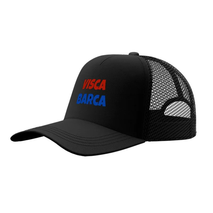 کلاه کپ پاد آفرین مدل فوتبالی بارسلونا طرح تیم ورزشی جنس کتان قابل تنظیم