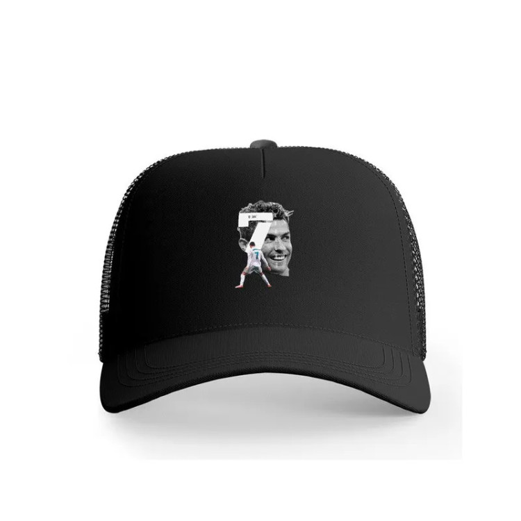 کلاه کپ پاد آفرین مدل فوتبالی کریستیانو رونالدو طرح تیم ورزشی جنس کتان مناسب اسپرت و روزمره