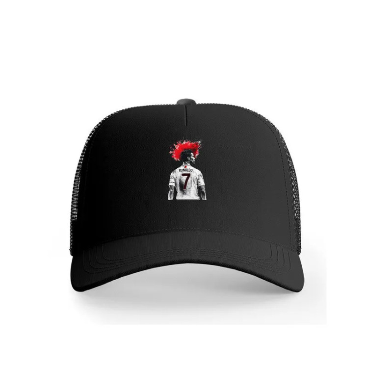کلاه کپ پاد آفرین مدل فوتبالی کریستیانو رونالدو کد 314 طرح تیم ورزشی جنس کتان