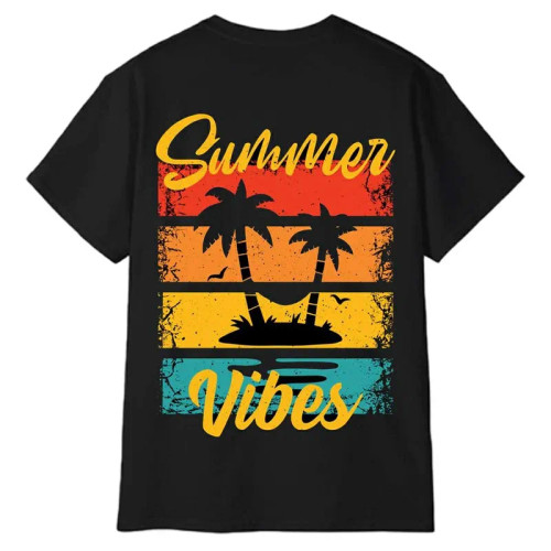 تیشرت آستین کوتاه مردانه پاد آفرین مدل ساحل کد 1770 طرح چاپ نخ پلی استر یقه گرد اسپرت روزمره