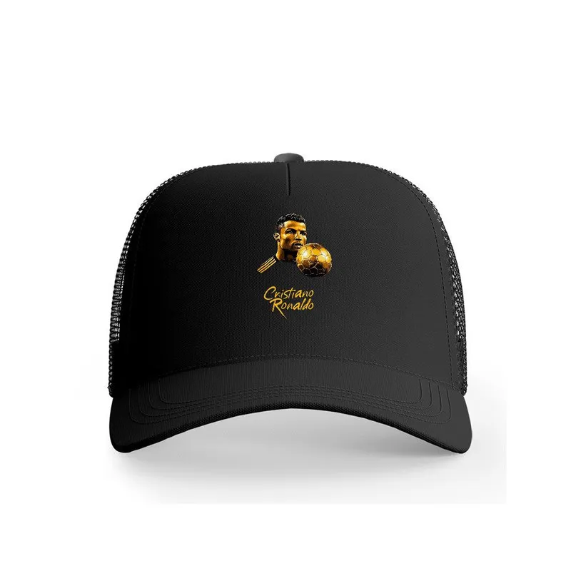 کلاه کپ پاد آفرین مدل فوتبالی کریستیانو رونالدو کد 290 طرح تیم ورزشی کتان آفتاب گیر قابل تنظیم