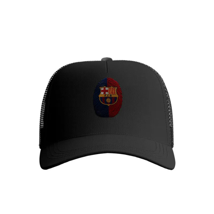 کلاه کپ پاد آفرین مدل فوتبالی بارسلونا کد 688 جنس کتان مناسب اسپرت و روزمره