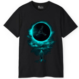 تی شرت آستین کوتاه مردانه پاد آفرین مدل ماه و فضانورد کد 15 طرح چاپ