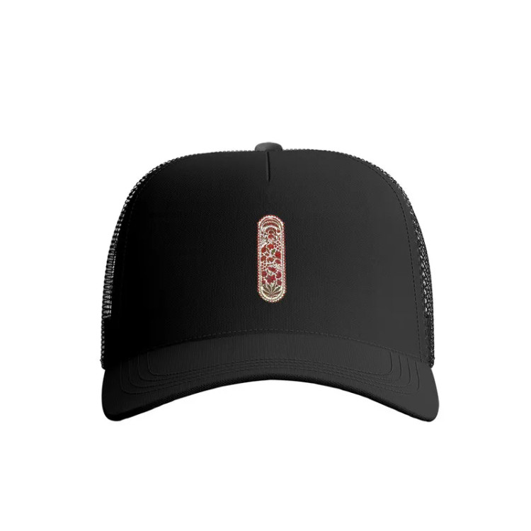 کلاه کپ پاد آفرین مدل نقش و نگار ایرانی جنس کتان مناسب بانوان و آقایان