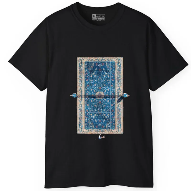 تیشرت آستین کوتاه مردانه مدل تنیس طرح دار یقه گرد جنس نخ و پلی استر