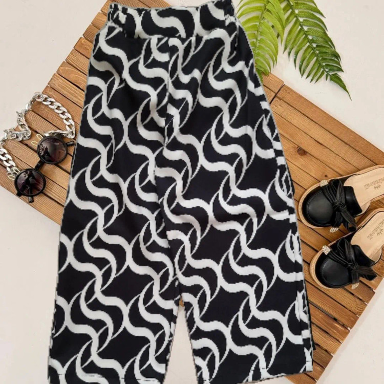 شلوار بگ مازراتی طرحدار دخترانه در سه طرح و سایز6تا13سال