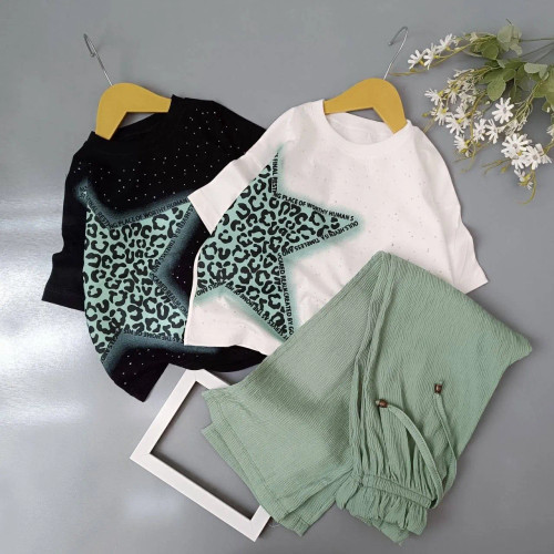 ست کراپ و شلوار دخترانه با رنگبندی متنوع