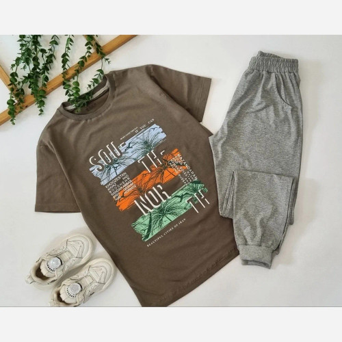 ست تیشرت و شلوار اسپرت نخ پنبه