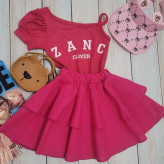 کراپ و دامن دخترانه پنبه در دو رنگ