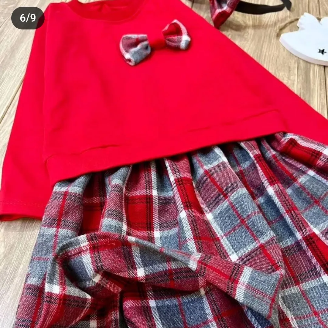 سارافون پاییزه پنبه دورس و دامن کشمیر