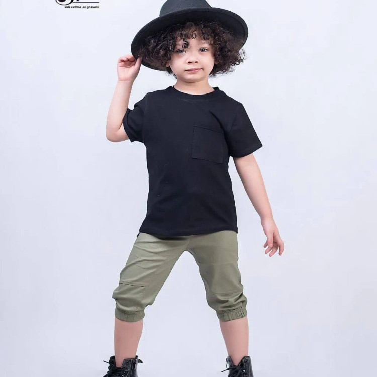 تیشرت و شلوارک پنبه کتان کیفیت عالی در 4رنگ و سایز45تا60